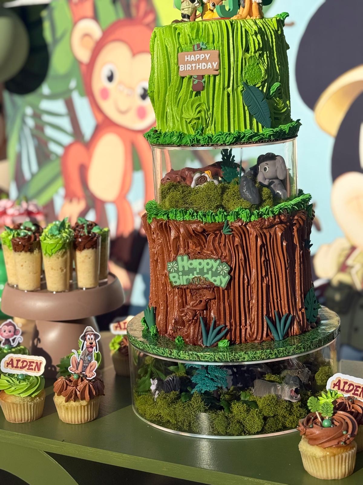 Cake y dulces personalizados con temática safari